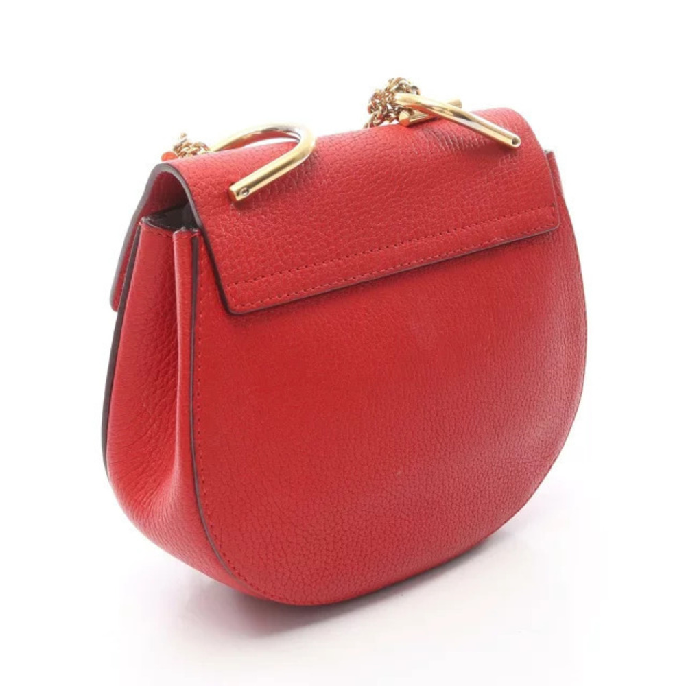 Chloe Bag Drew Red Leather Shoulder